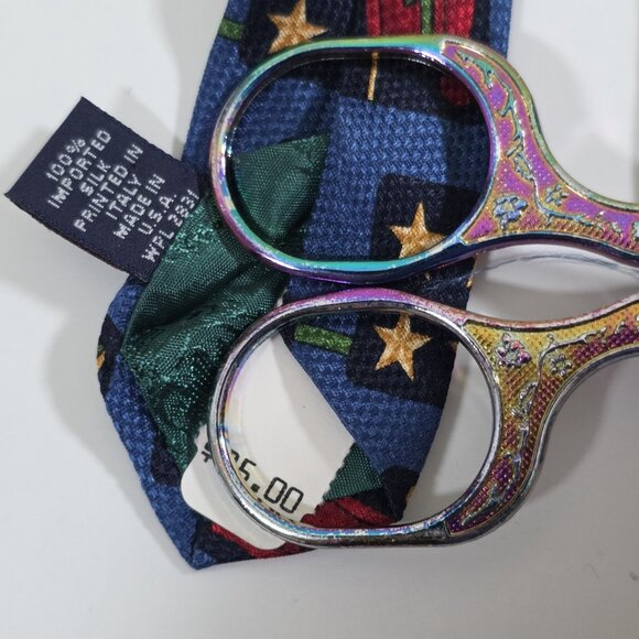 Tommy Hilfiger Silk Tie Blue Golf Theme Print Textured Italy USA W 4" L 56" - Picture 14 of 16